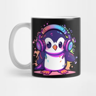 Cool Penguin With Headphones Mug